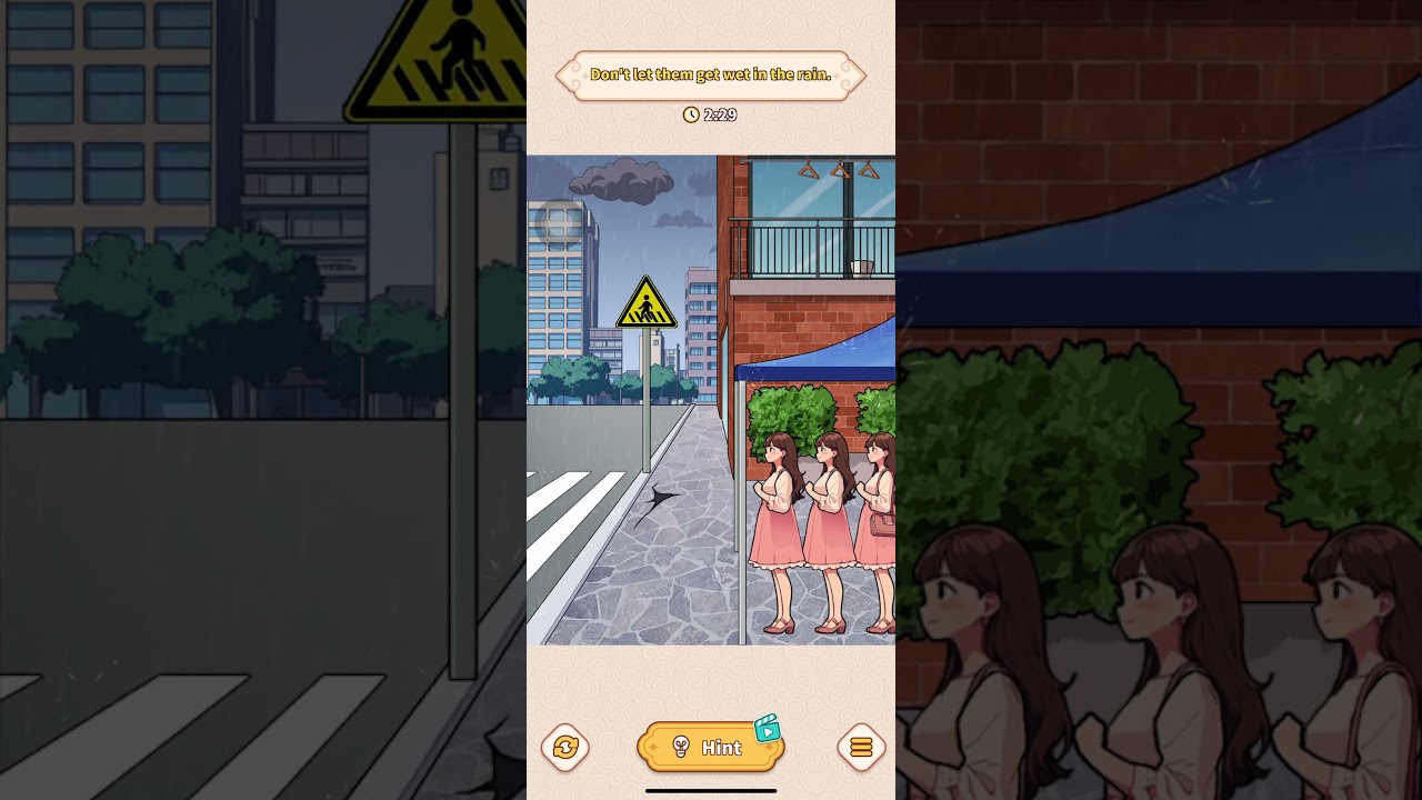 Brain Puzzle Tricky Quest Level 65 - Don&rsquo;t Let Them Get Wet In The Rain - Rain Crossing.