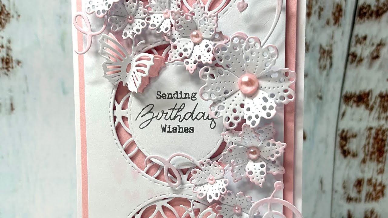 Cascade of flowers DL Birthday Card #cardmakingtutorial #aperture 