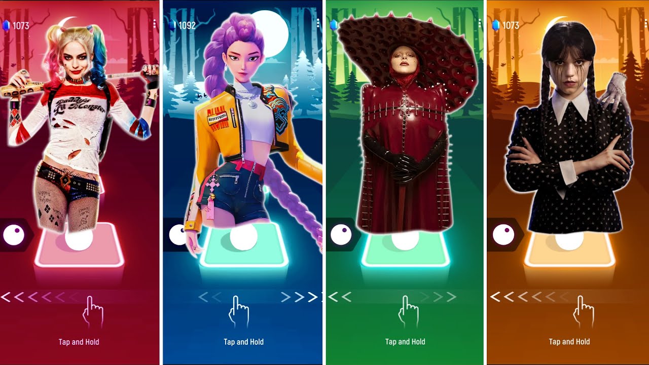 Wednesday Adams vs Rumi KPop Demon Hunters vs Lady Gaga vs Harley Quinn