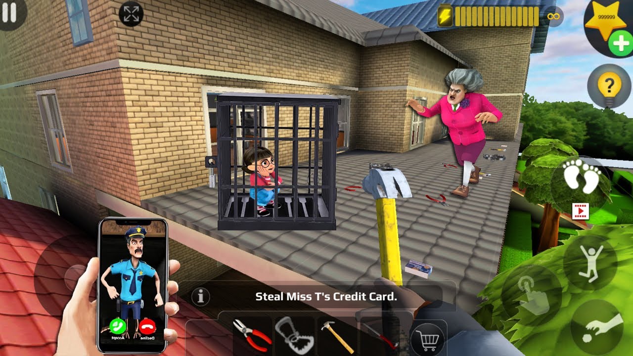 Scary Teacher 3D - Новое обновление - тролль мисс Т упала лицом вниз, так весело, часть 5442 #sca...