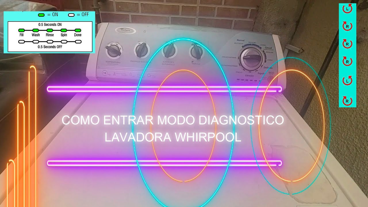 ✅ COMO ENTRAR EN MODO DIAGNOSTICO, PRUEBAS Y CALIBRACION LAVADORA WHIRLPOOL DIGITAL 💥