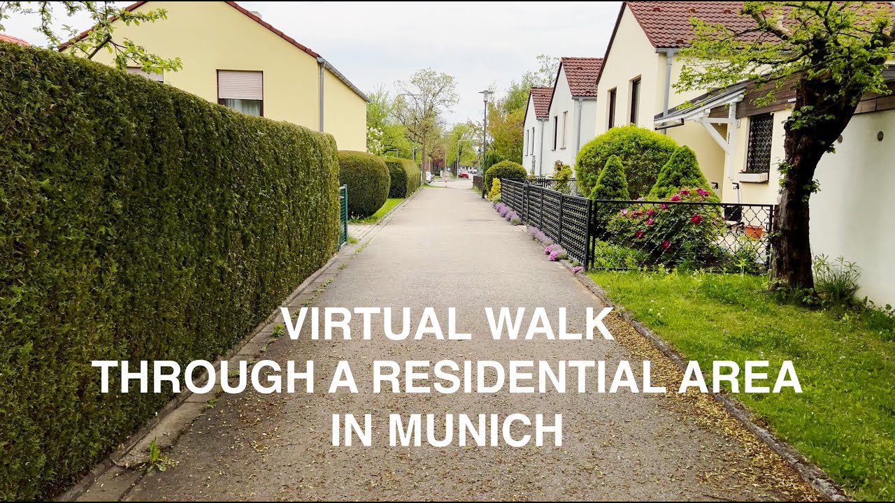 4K VIRTUAL WALK through a residential area in Munich