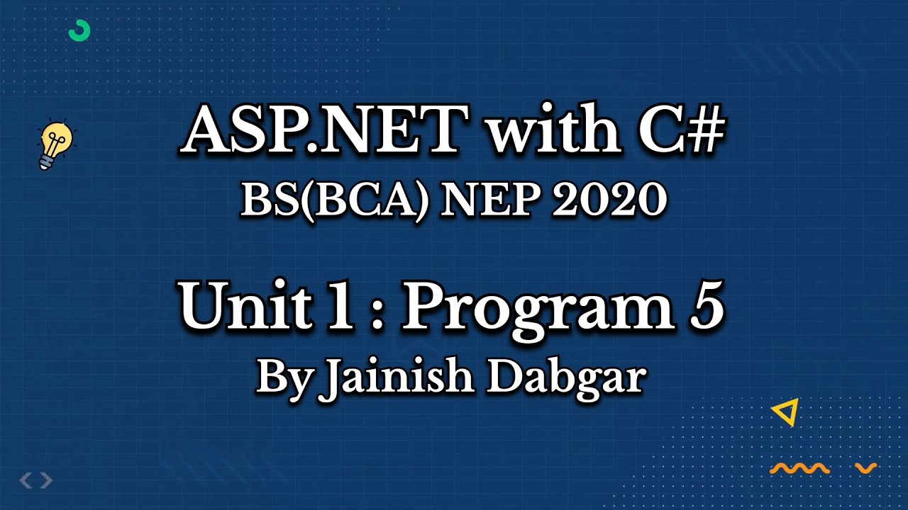 ASP.NET Practical 5: Using CheckBoxList Control & Events | BCA Sem 4 | By Jainish Dabgar
