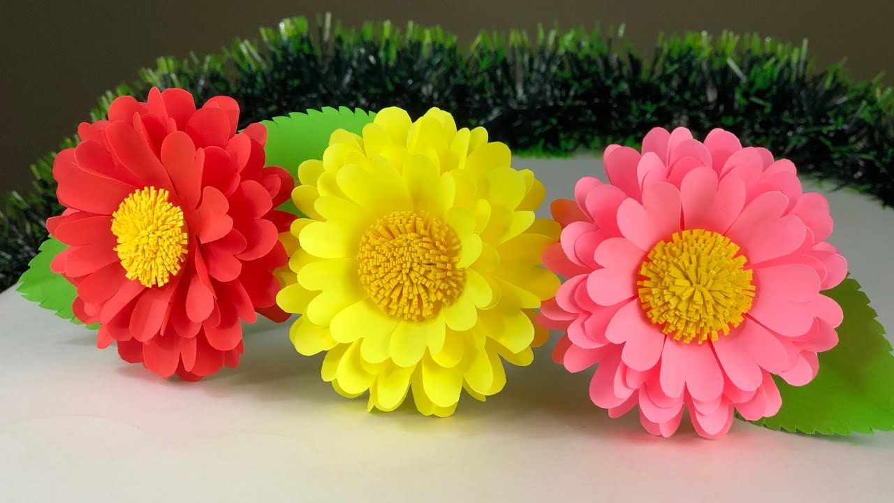 Amazing Paper Flower Making | Home Decor | Paper Flowers | Paper Craft | Flower Making With Paper