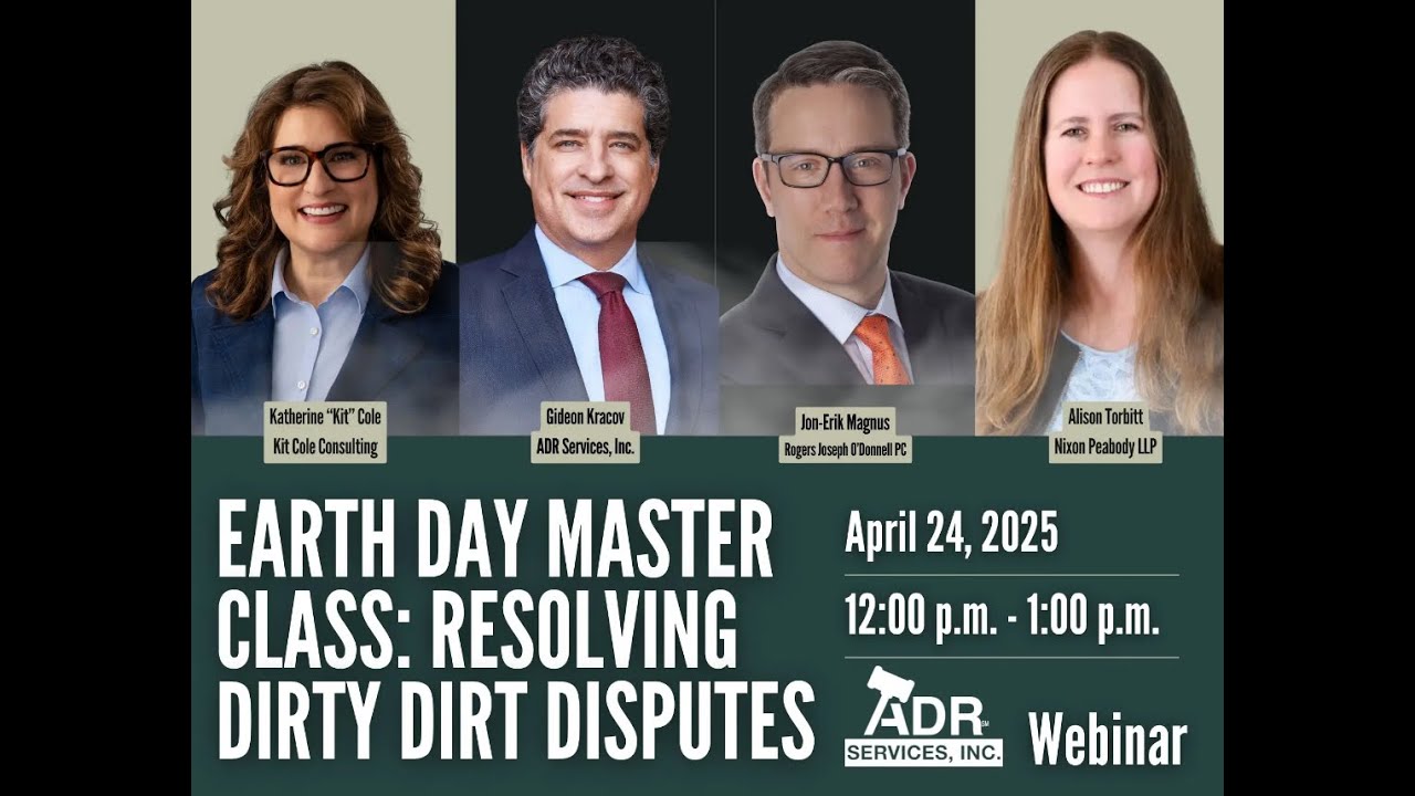 Earth Day Master Class: Resolving Dirty Dirt Disputes