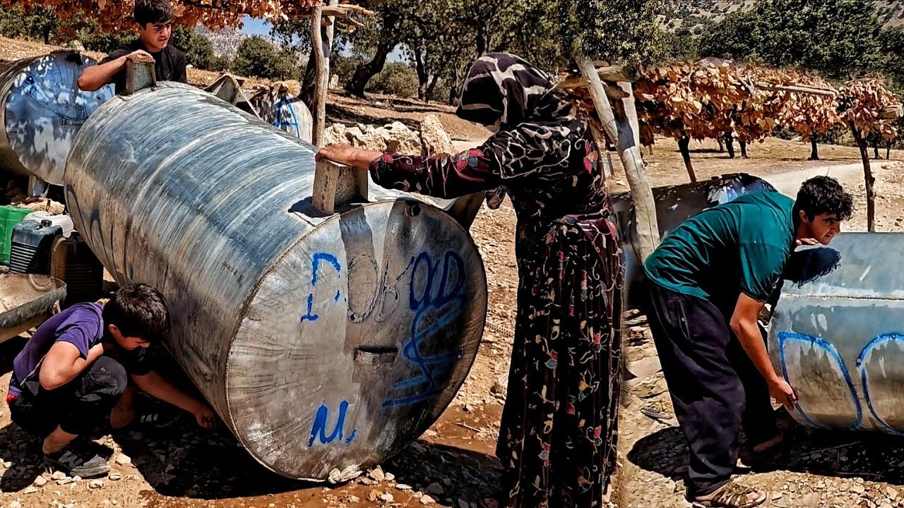 Akram and Her Sons Clean the Water Tank So It Can Be Used Again 💧