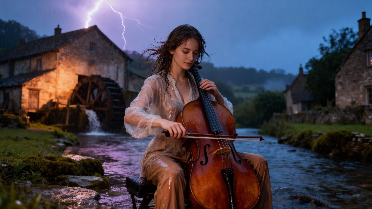 🎻🎹 Cello & Piano in Cotswolds Rainy Night &ndash; Emotional Music for Relaxation & Sleep