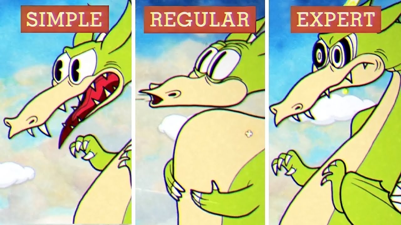 Cuphead - Grim Matchstick - Simple vs Regular vs Expert Difficulty