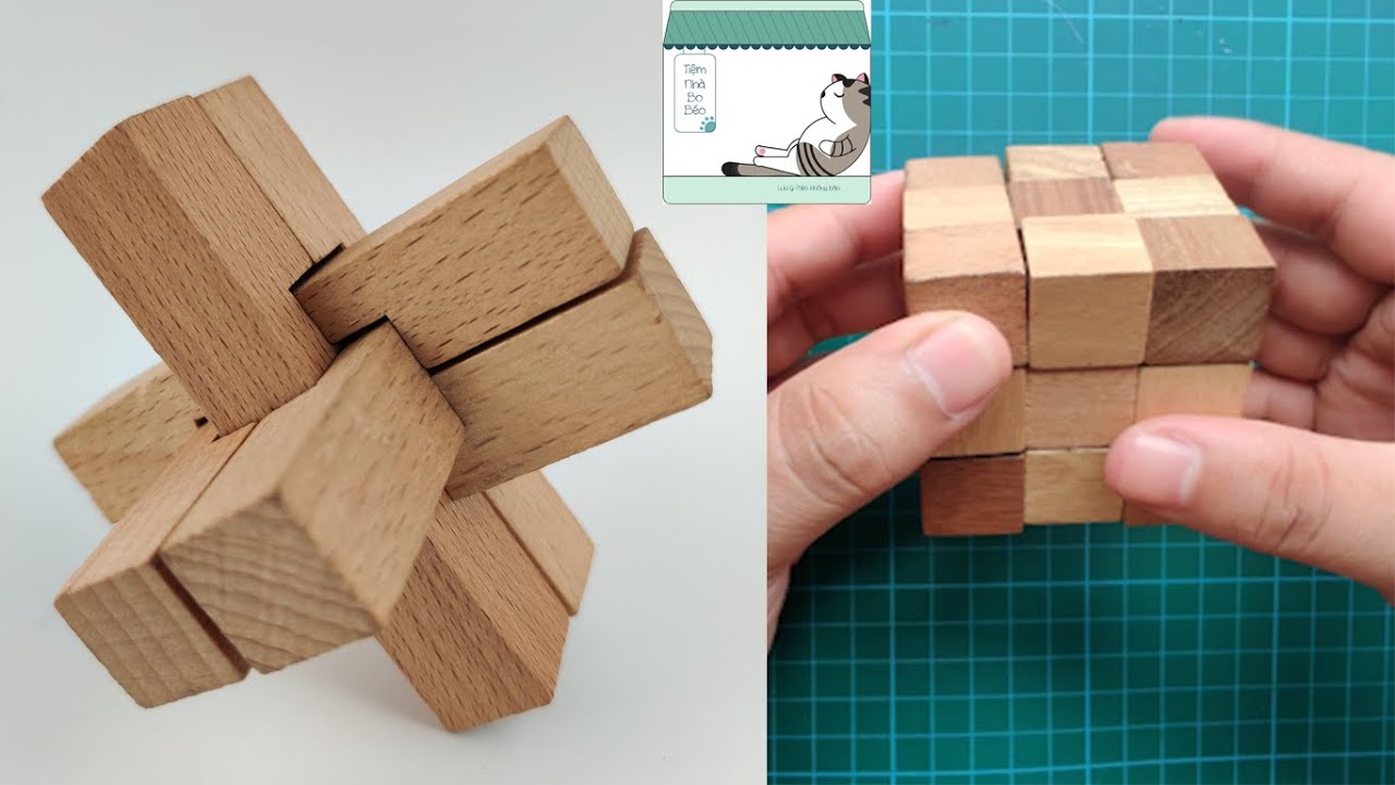 Giải Đố Gỗ Thông Minh - Khóa Khổng Minh China Luban Lock- Wooden Puzzle- Mẫu 2 và 6