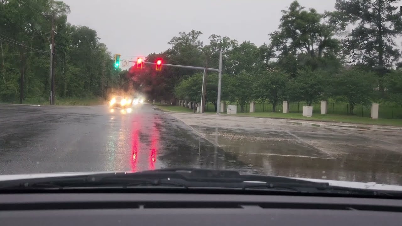 Driving along Highland Road, One of the most beautiful road in Baton Rouge, Louisiana