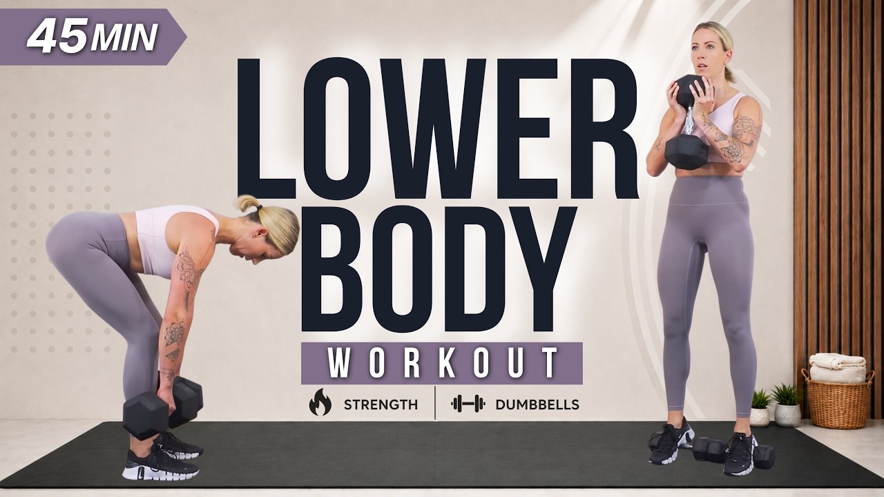 45 Min LOWER BODY WORKOUT with WEIGHTS | COMPOUND + ISOLATION | Build Strong Legs & Glutes