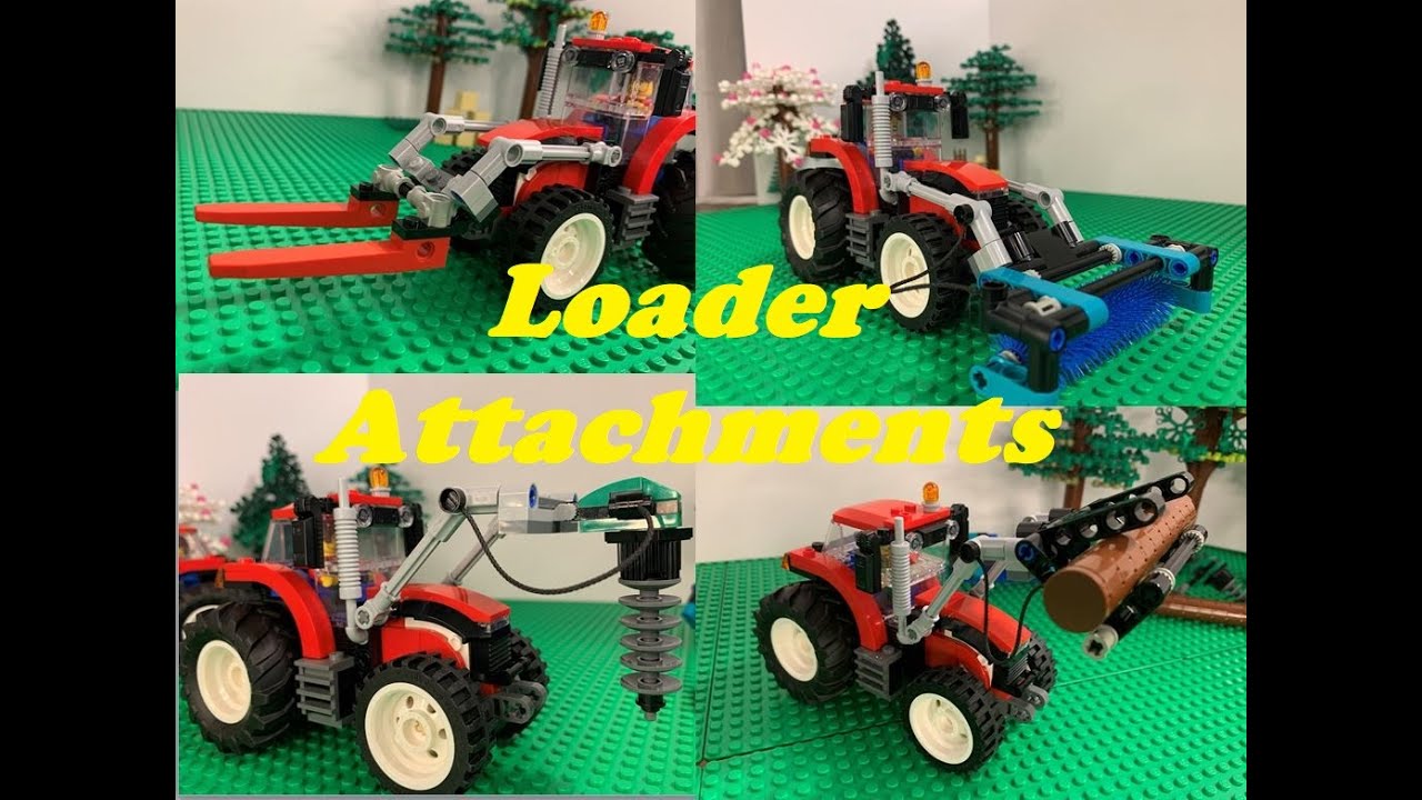 60287 tractor custom front loader attachments. Power broom, grapple, auger and pallet forks