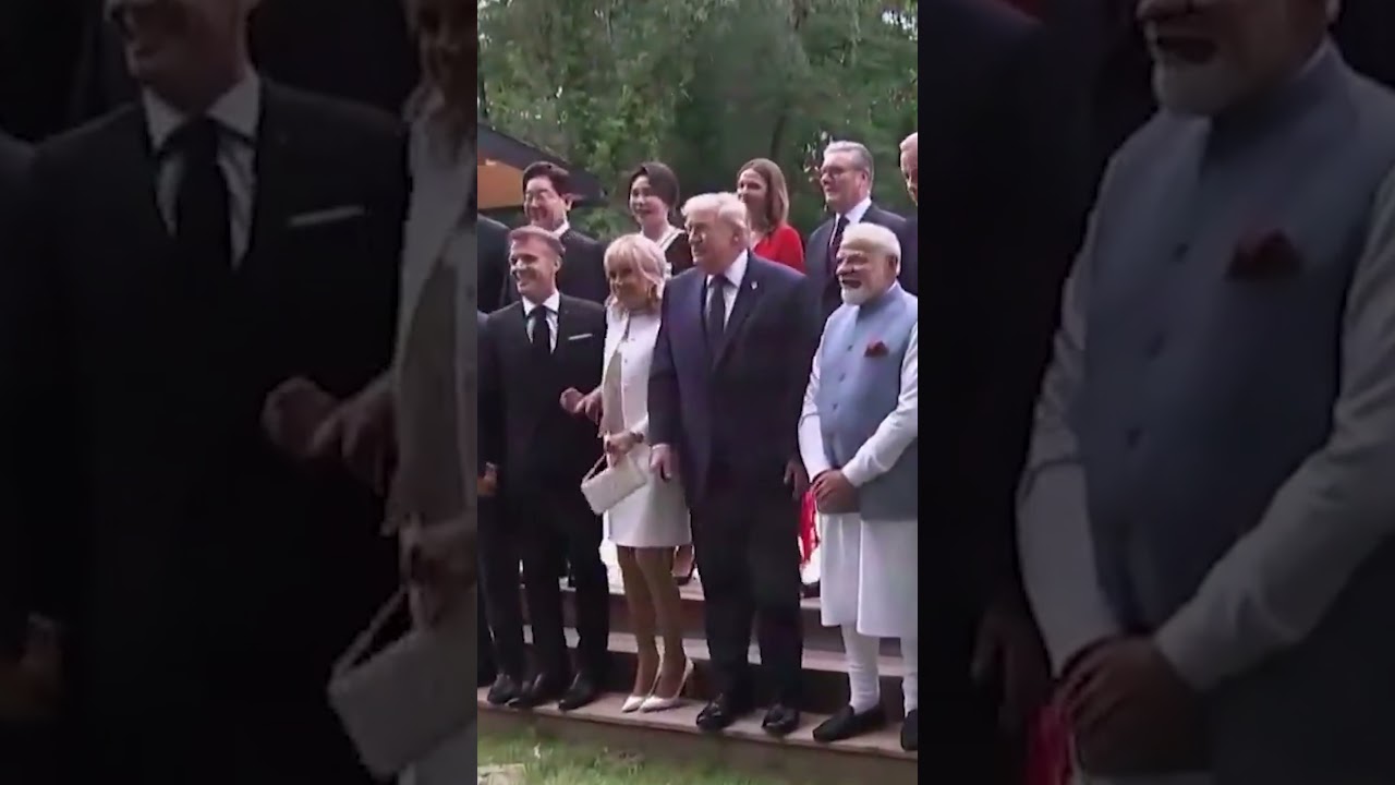 Trump RATUJE Brigitte Macron przed upadkiem podczas zdjęcia na G7 #shorts