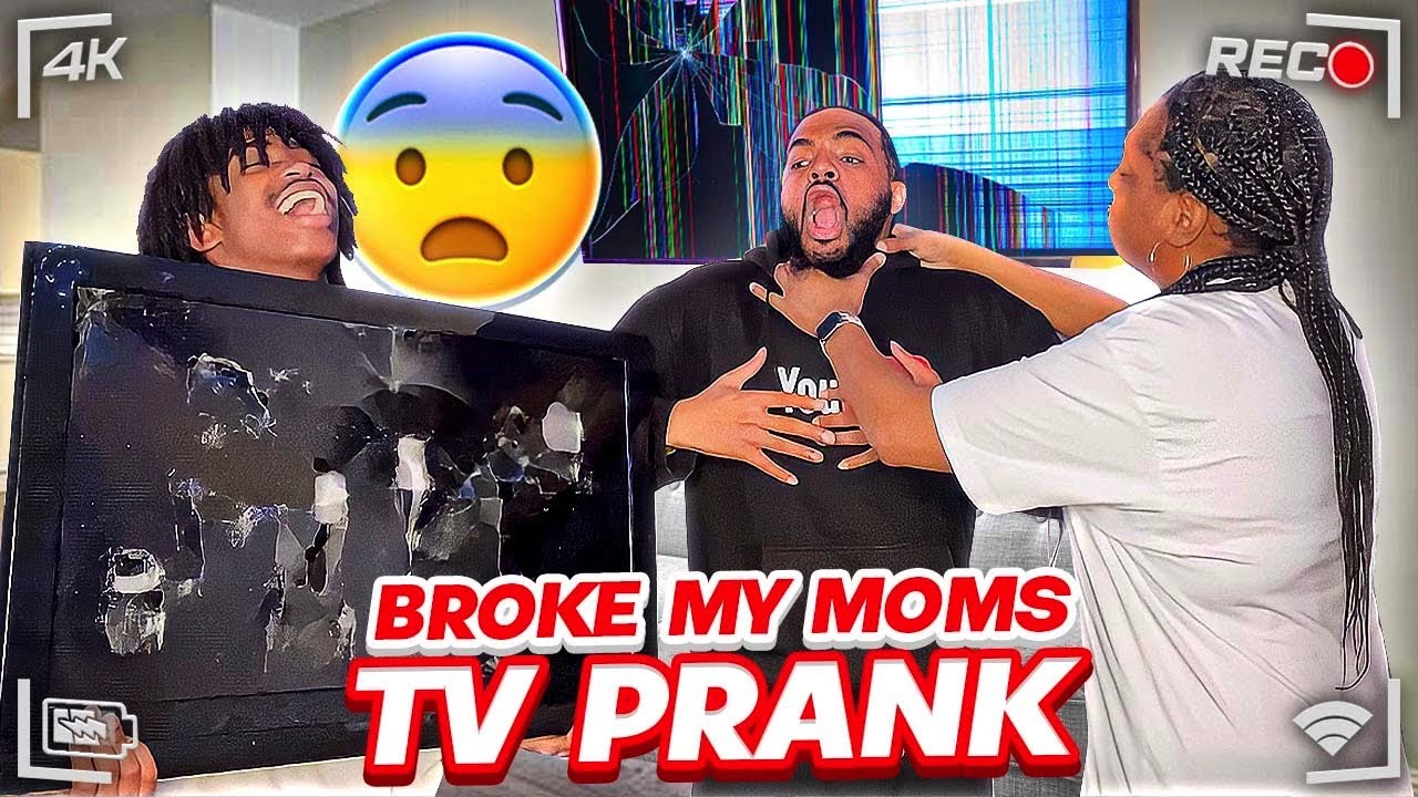 BREAKING MY MOM TV AND REPLACING IT WITH A BRAND NEW ONE (SHE GRABBED THE BROOM)