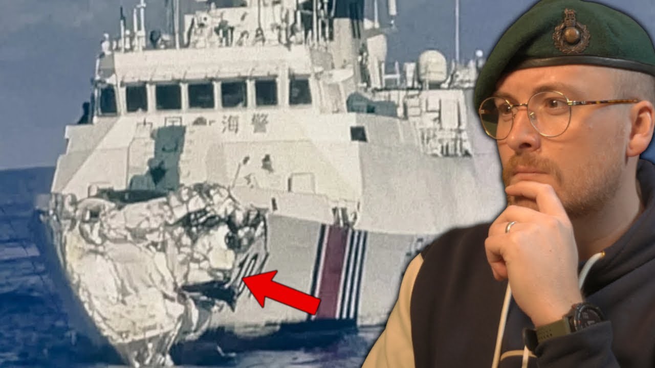 Chinese warship and coast guard vessels collide! - Royal Marine Reacts