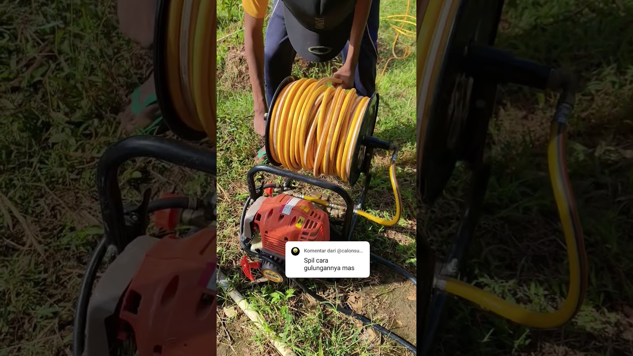 Cara menggulung selang portable sprayer
