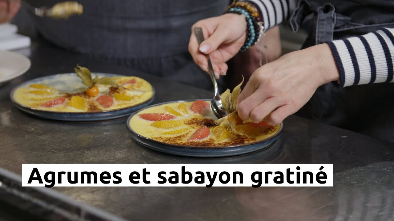 Agrumes et sabayon gratiné