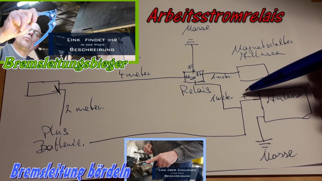 Porsche Teil 46.Arbeitsstromrelais Anlasser, Bremsleitungen selber biegen/ bördeln.Talbot Spiegel
