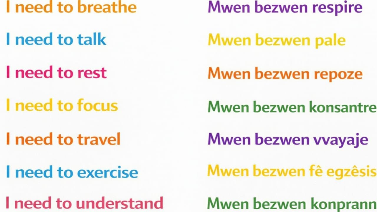 With these sentences I will speak English || Avek Fraz sa yo Mwen pral pale Angle