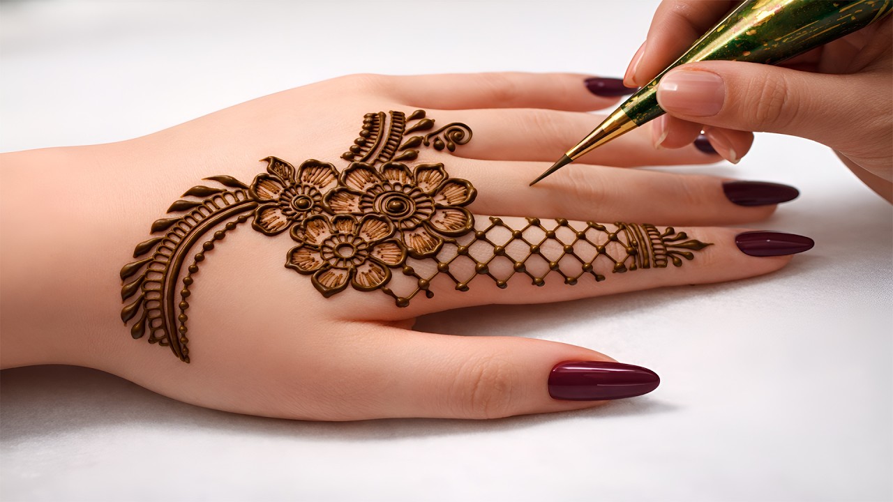 Simple and aesthetic mehndi design | Simple mehndi design | Anisha mehndi magic