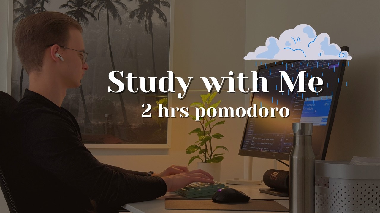 study with me | rain, pomodoro 50/10
