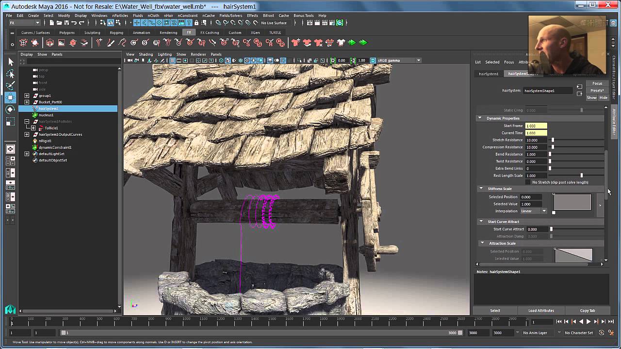 Maya Monday -  Dynamic Rope Rig using nHair