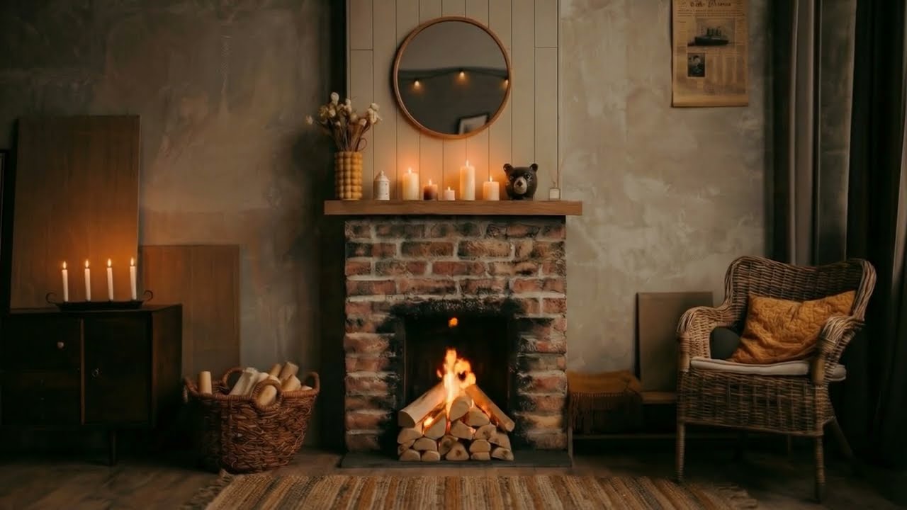 Warm Cozy Fireplace Ambience | Satisfying Crackling Fire