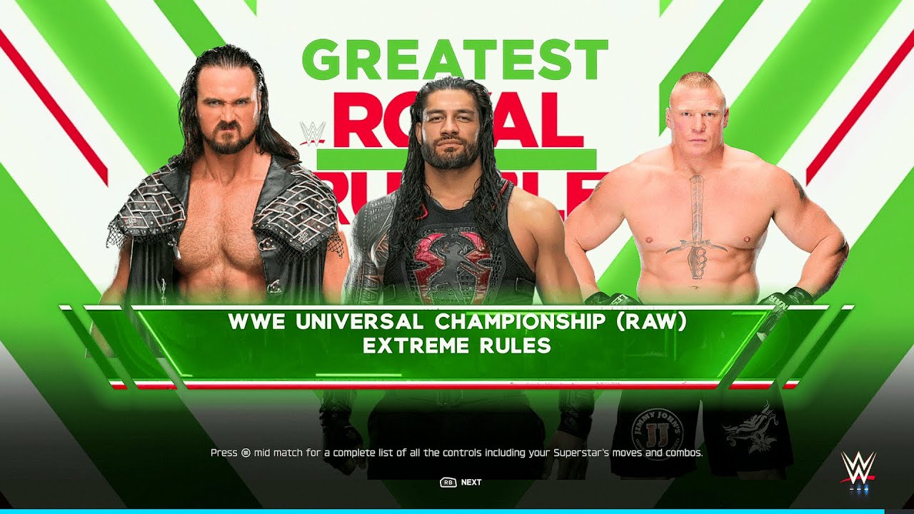 WWE 2K25 FULL MATCH - McIntyre vs. Reigns vs. Lesnar - Extreme Rules Championship Gauntlet