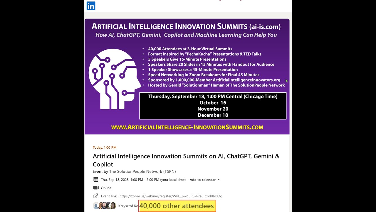 Artificial Intelligence Innovation Summit by The SolutionPeople Network (TSPN)