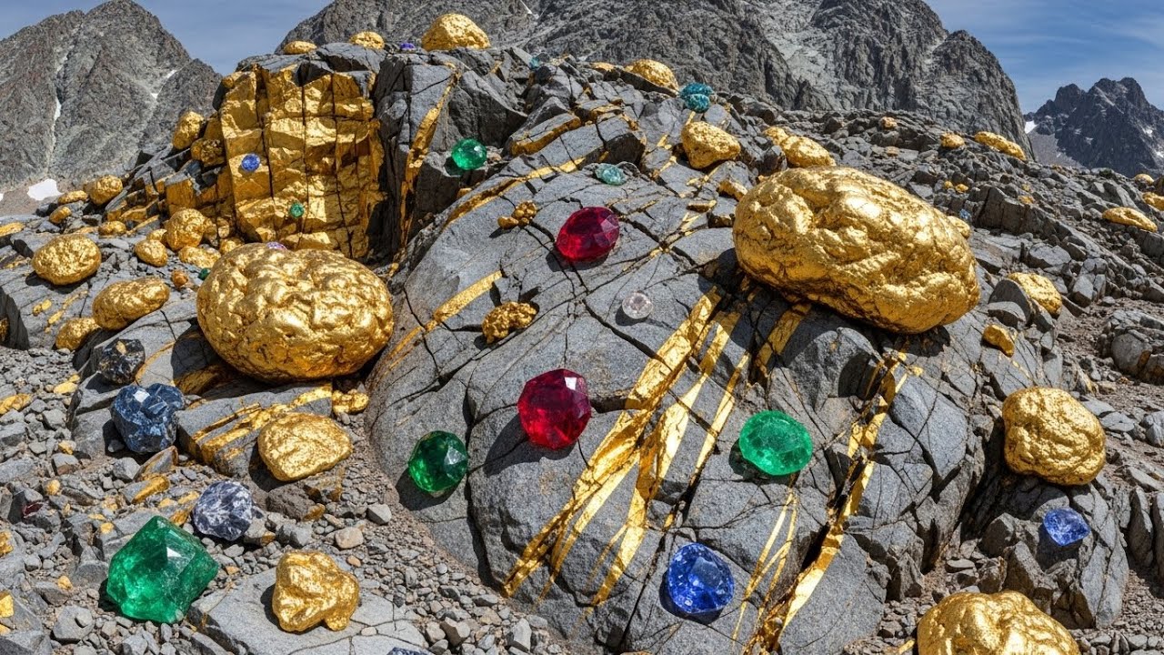 Wow amazing I Found Giant Gold Nuggets in the mountain treasure 100 year a go.