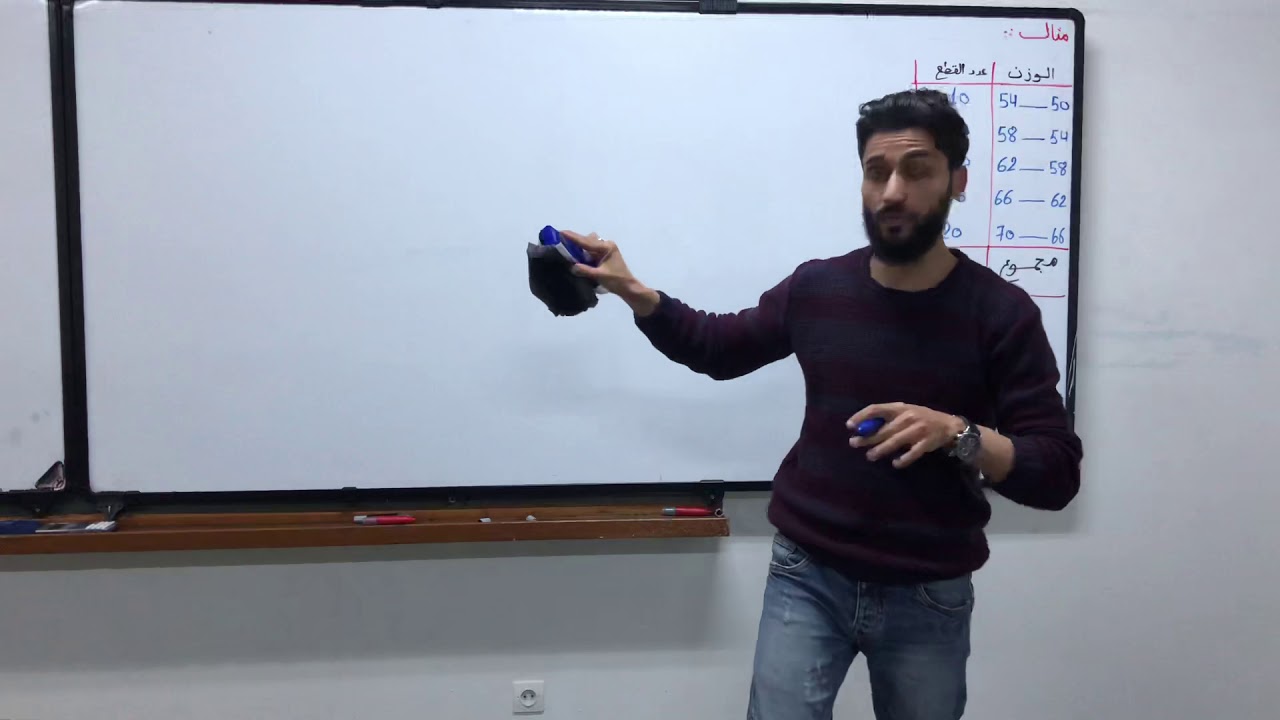 مادة الإحصاء ثانية ثانوي مقاييس النزعة المركزية ((الوسط الحسابي ))