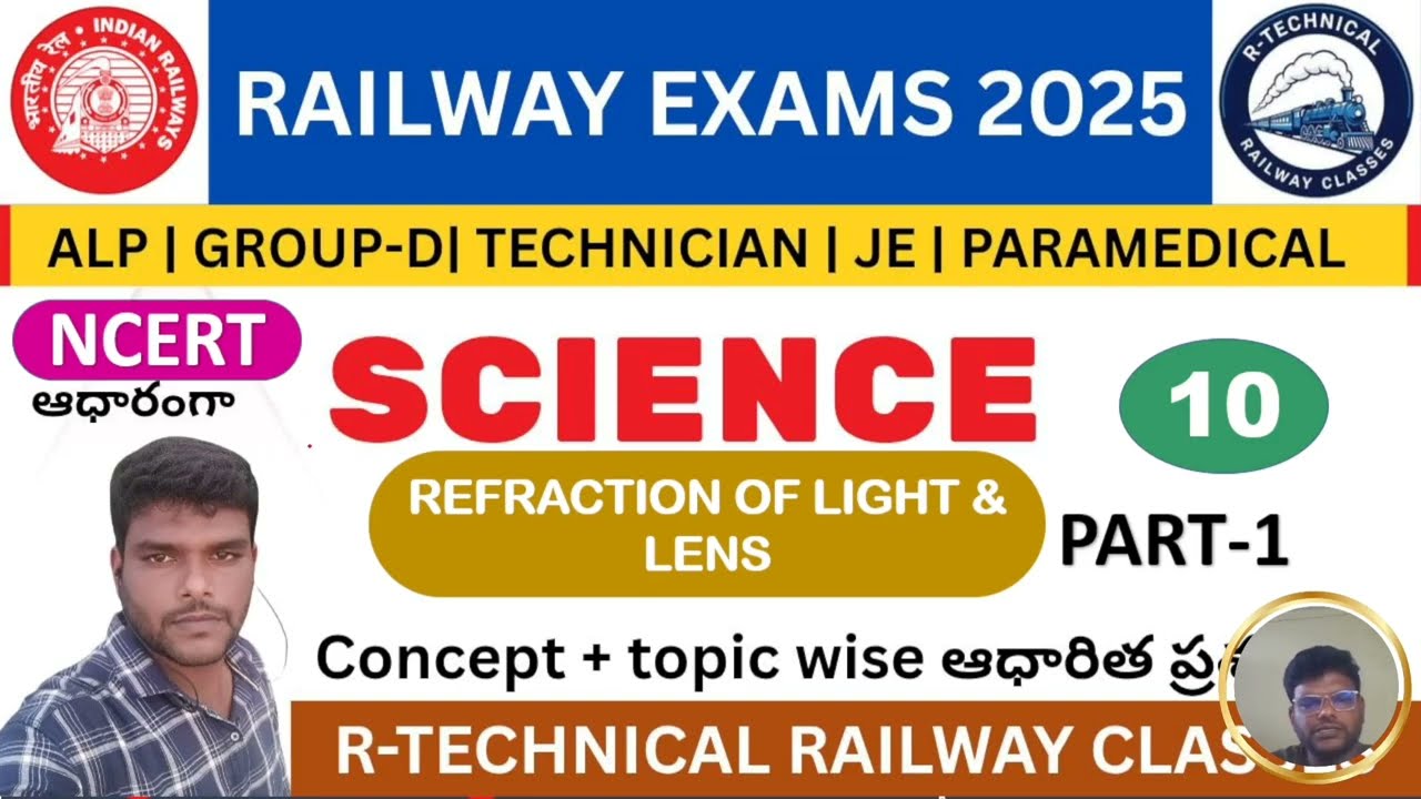 RRB GROUP-D SCIENCE CLASS 2025 | RRB ALP SCIENCE 2025 |LENS | REFRACTION OF LENS | RRB SCIENCE PYQ'S