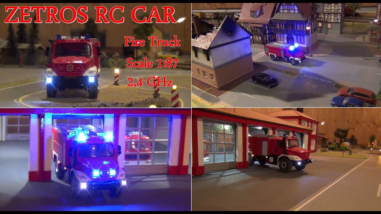 Einsatzfahrt im Modell: Feuerwehr Zetros als RC Truck in H0 1:87 mit LED Blaulicht