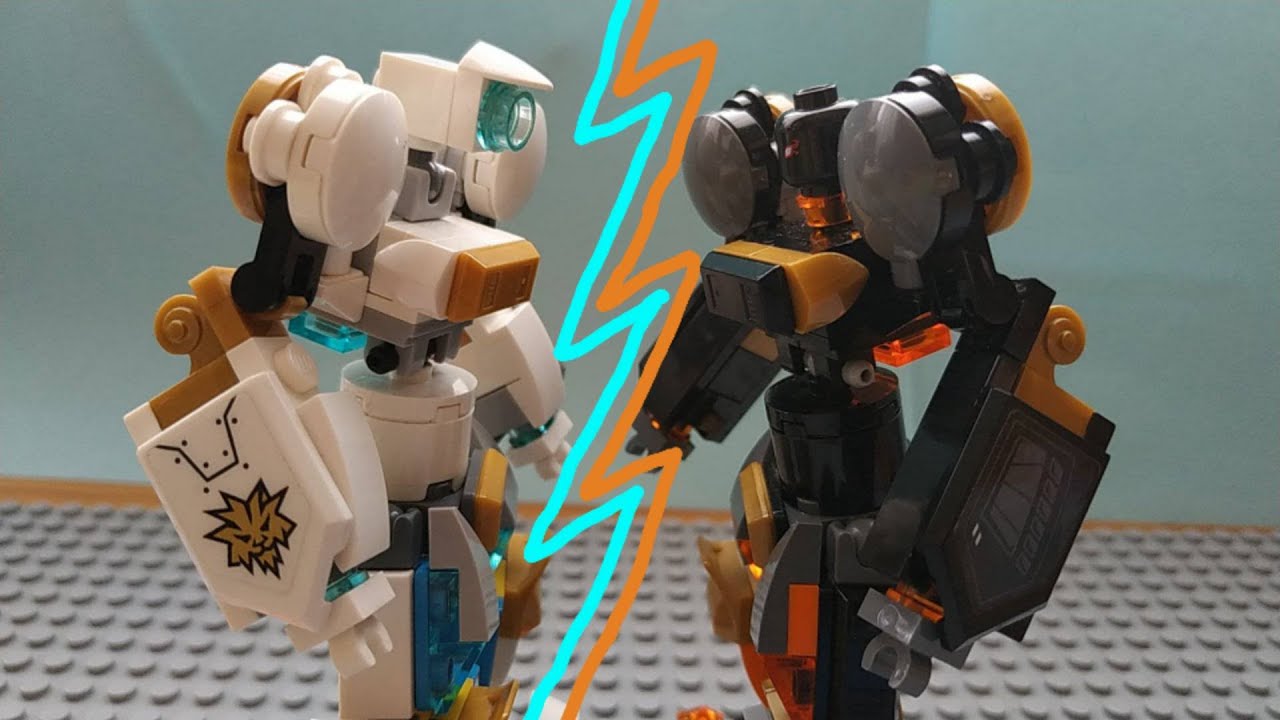 Lego mech fight stop motion