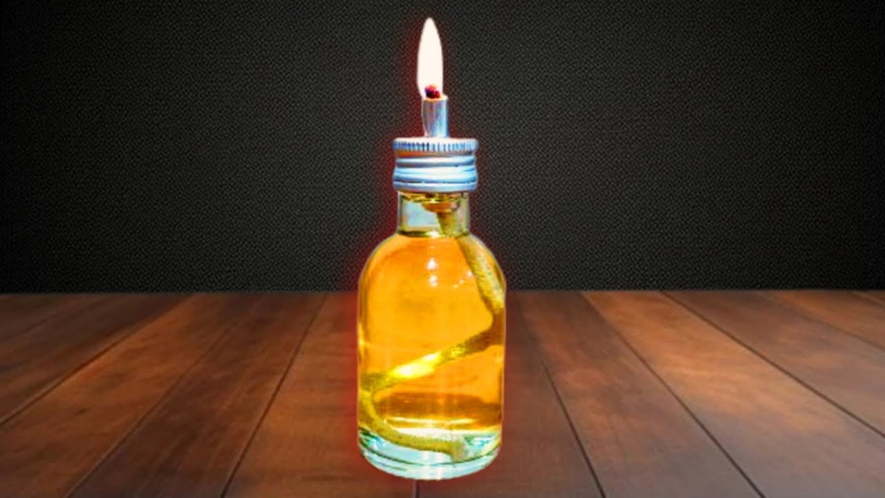 💡 DIY Oil Lamp with Bottle and OilMake a simple lamp using a bottle and oil.Easy, useful, and great