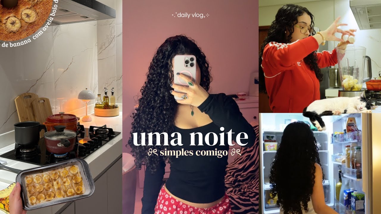 VLOG uma noite simples comigo🍰| bolo de banana com aveia, rotina 🌙