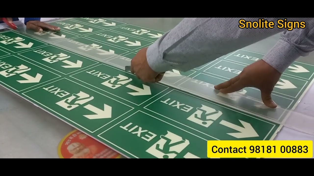 Fire Signs Auto Glow Fire Exit Signs Board Emergency Fire Safety Signs