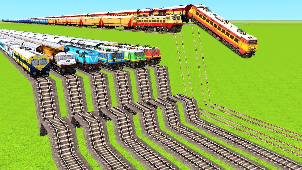 🔥 INSANE TRAIN TRACK STUNT 😱🚆 | MULTIPLE TRAINS ON CRAZY RAILWAY TRACKS!Train Simulator|4K Video|