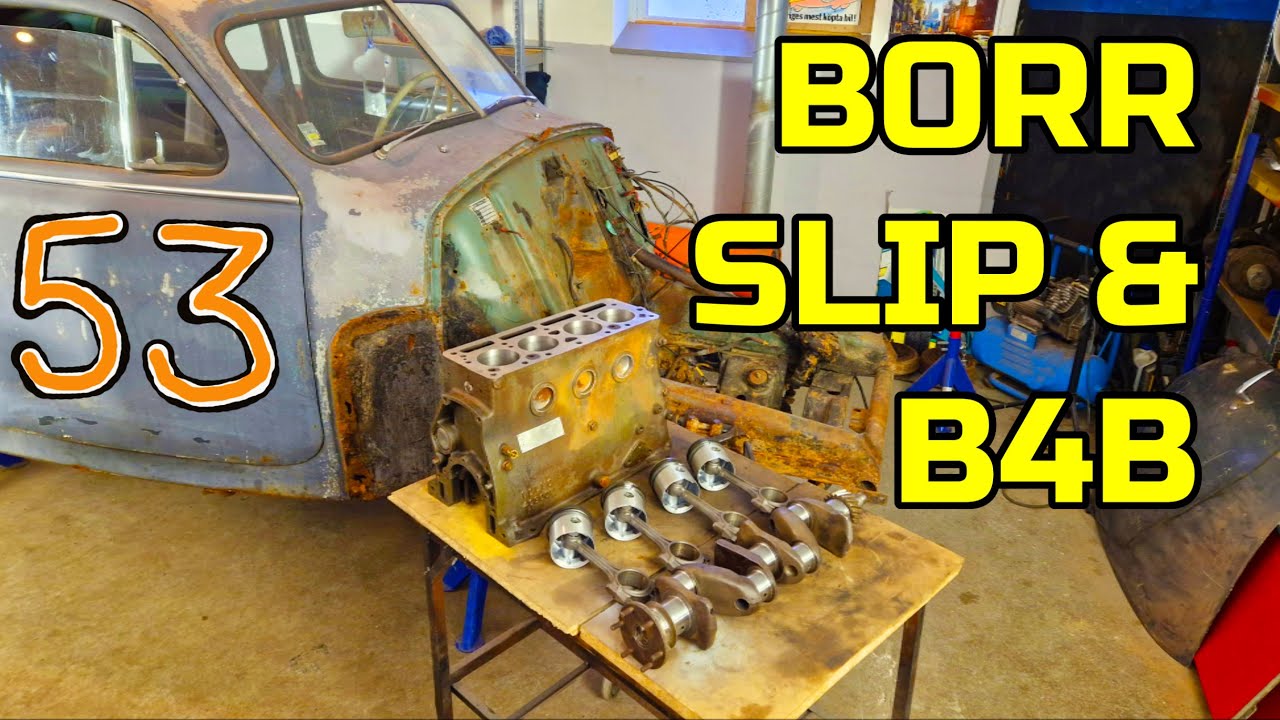 B4B-motorn till Projekt BlåmESen är nu borrad o fixad. Volvo PV 444 ES 1953.