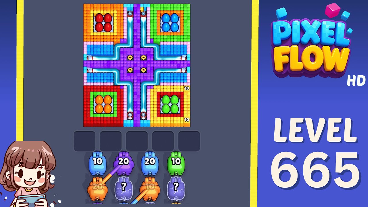 Pixel Flow Level 665 Solution Walkthrough