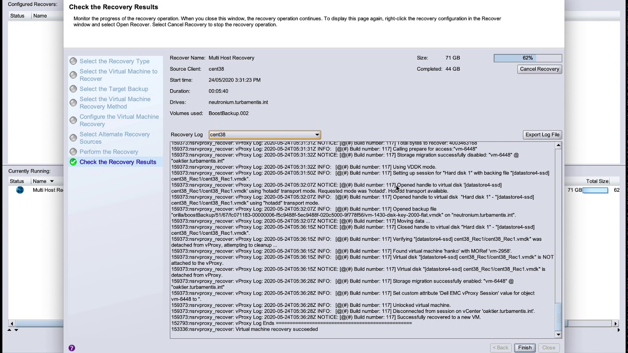 NetWorker Multi Virtual Machine Recovery