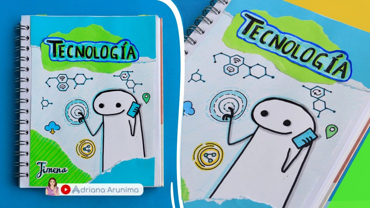 🔵 Portada de Tecnología con flork | Caratula de computación | Tapa de Ofimática