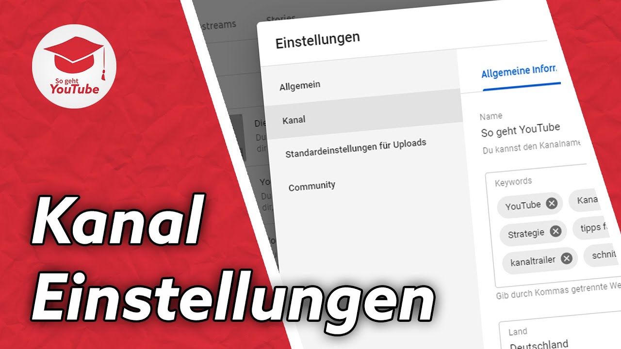 Die wichtigsten YouTube Kanal Einstellungen (2020)