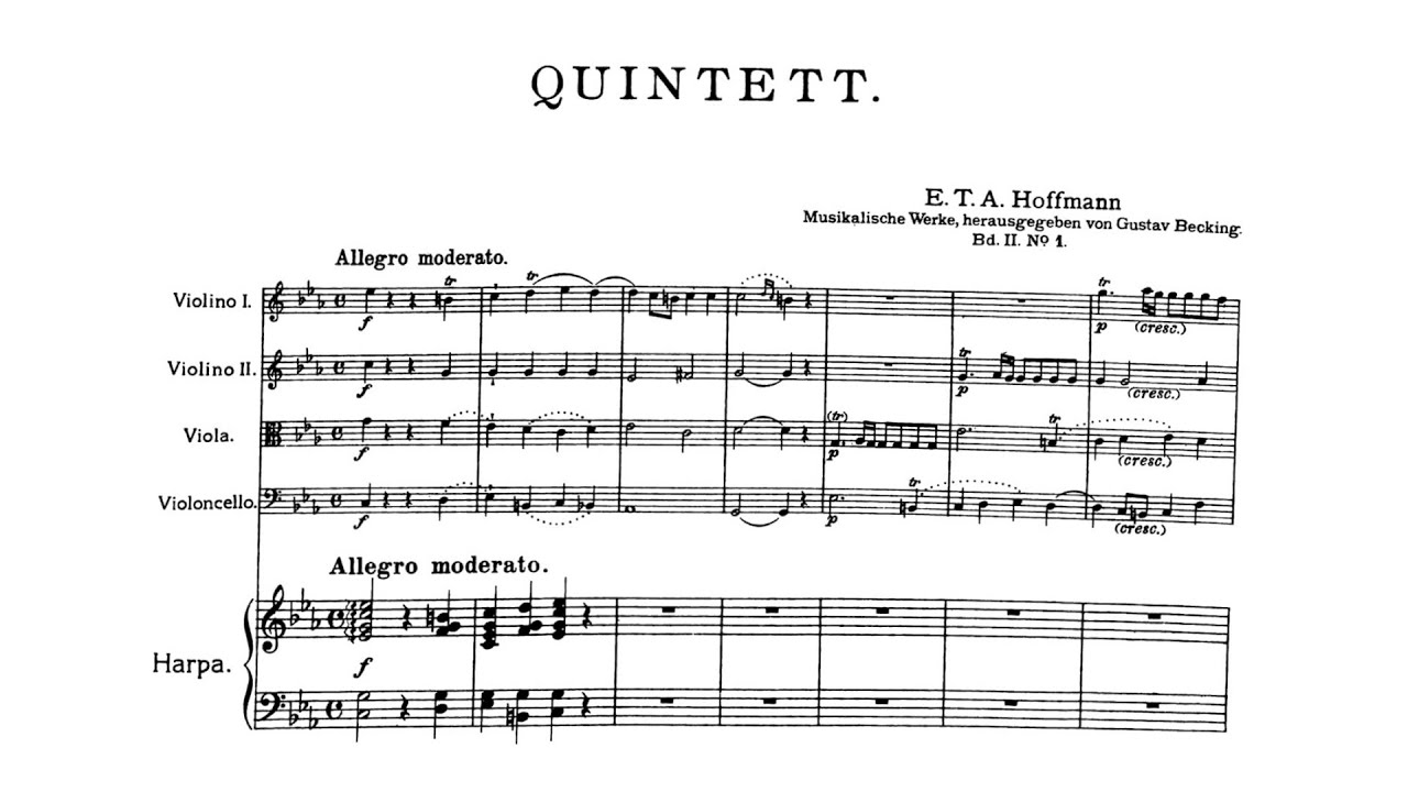 E. T. A. Hoffmann – Quintet for Harp and Strings in C minor