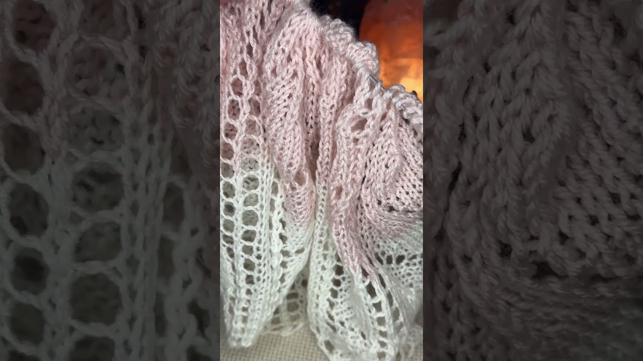 ASMR🧶Cozy Warm atmosphere, knitting elegant airy lace scarf-stole💞 