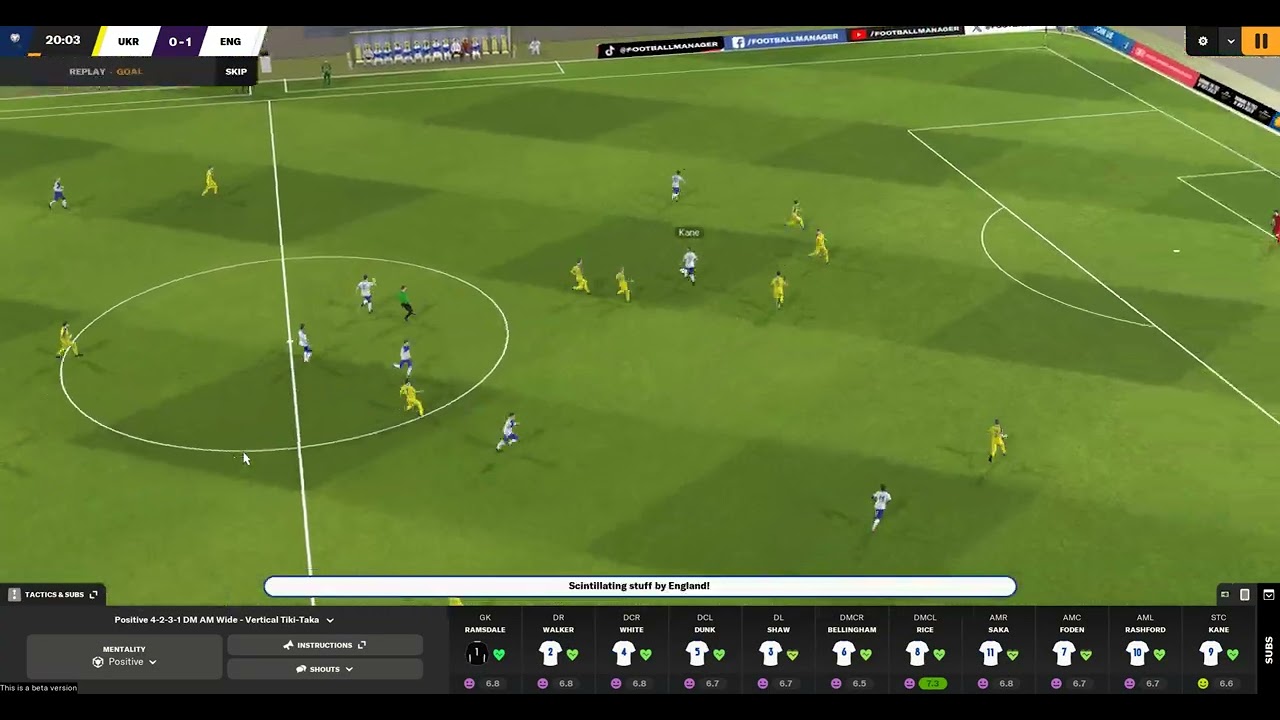 Full Football Manager 2024 match: Ukraine versus England