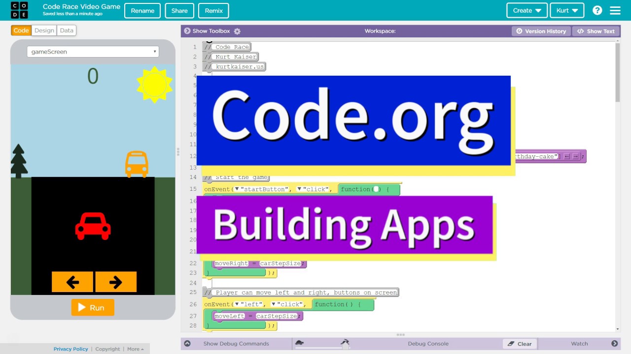Code a Racing, Dodging, Cake Hunting Game on Code.org App Lab AP Computer Science Performance Task