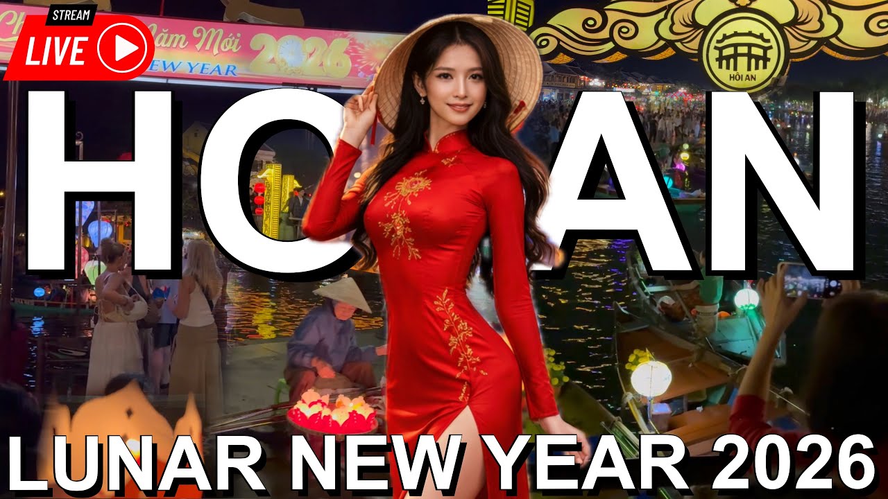 Hoi An Old Town Night LIVE 🇻🇳 | Vietnam Lunar New Year 2026 Street Scenes (4K)