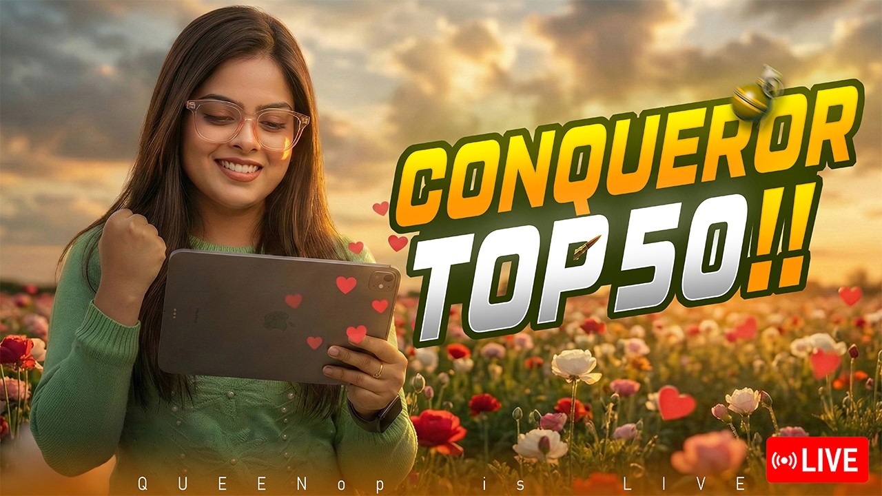 🛑 CONQUEROR RANK PUSH TO #100 💛 | CALL ME LADY| @JONATHANGAMINGYT | #bgmilive #shortslive #tdm1v1