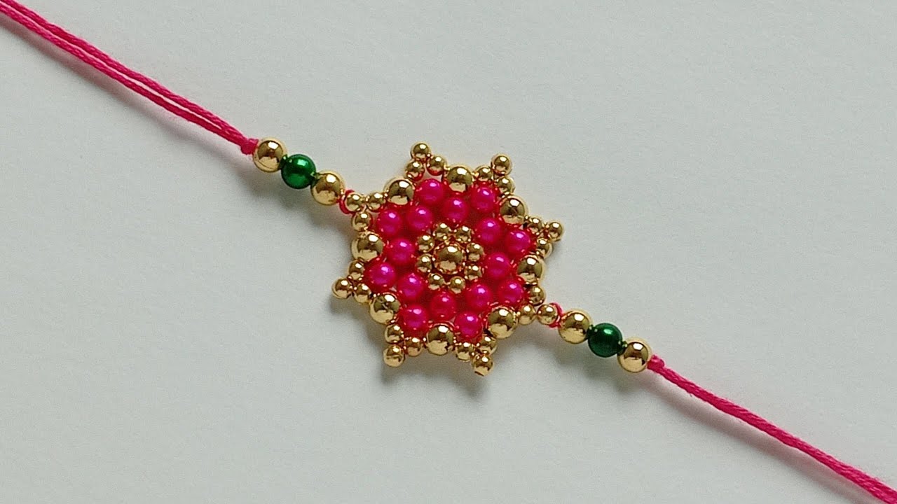 How to make rakhi at home || easy handmade pearl rakhi making at home || rakhi making tutorial